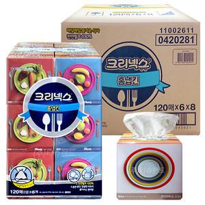 크리넥스 홈냅킨 각티슈 120매 6개 x 8개-1박스