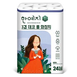 한예지 데코 화장지 3겹 22m 24롤 1팩
