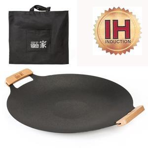 [퀸센스]한솔가 탈착식 인덕션 무쇠그리들팬 39CM(가방포함)