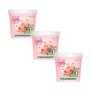 라이틀리 딸기아이스크림 474ml, 3개