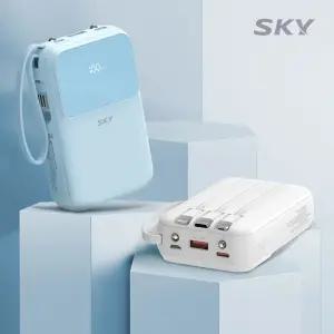 스카이 필 5in1 LCD 고속충전 22.5W 미니 일체형 10000mAh 보조배터리 U10PD 랜턴 겸용 C타입 8핀 5핀