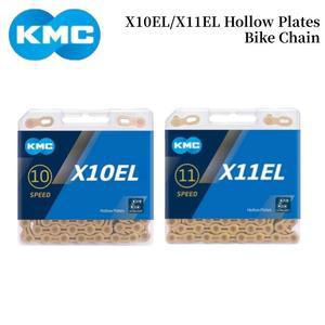 KMC X10EL X11EL 10 11 단 자전거 체인 할로우 플레이트 골든 실버 컬러 산악 도로 사이클링 부품 116 118L