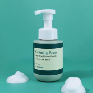 푸드어홀릭 딥 클린 어성초 버블 클렌징폼 300ml /저자극 폼클렌징 미세거품