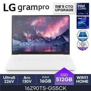 LG 그램 프로16 16Z90TS-GS5CK 루나레이크 코어울트라5 Arc 130V WQXGA 16GB 512GB W11H - HMC