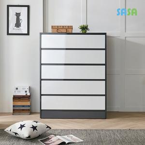 [SASA]사사가구 비스 하이그로시 900 칸칸이 5단서랍장