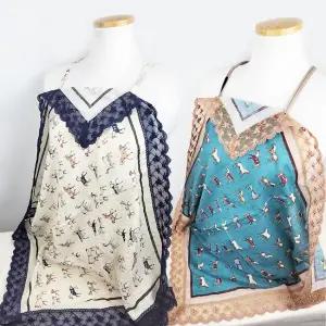 국내산 크리스찬오자르 말무늬 레이스앞치마 휴대용 다용도 에티켓앞치마 65 x 65cm