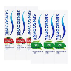 센소다인 오리지날 플러스 치약 100g 3개 + 후레쉬 치약 100g 3개