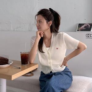 [메이블루] 미니멀 리본 썸머가디건