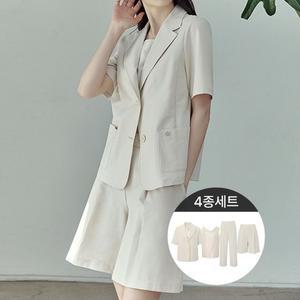 여름쿨셋업4종(반팔자켓+슬리브리스+반바지+긴바지)