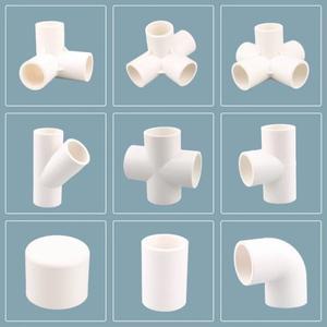 20/25/32/40/50mm PVC 파이프 커넥터 스트레이트 엘보 티 크로스 조인트 워터 어댑터 3/4 가지 공급 DIY 액