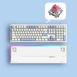 [롯데백화점]터치플래닛 SPM PL108W 풀배열 유무선 사무용 키보드, 화이트, 새벽 리니어