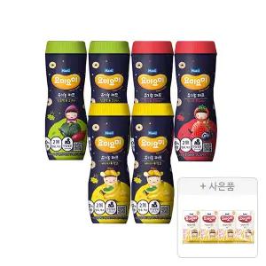 요미요미 아기간식 오가닉퍼프 딸기블루베리 42g+바나나망고 42g+단호박고구마 42g 각 2개 (총 6개) + 증정 (안심아이차 보리 125ml 4입,1개)