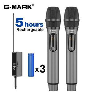 무선 마이크 G-MARK X220U UHF 가라오케 리튬 배터리 수기 포함 스피커용 5