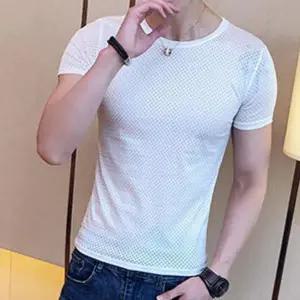 냉감티셔츠 4색 1개 메시 남자 여름 쫄티 반팔 티셔츠