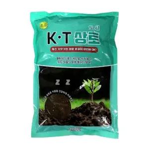 KT 고급 원예 상토(soil) 3L PP 채소작물 화분 텃밭 흙 모래 모종씨앗 채소키우기 원예상토