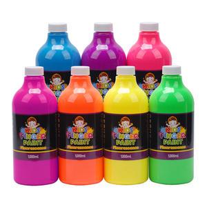 키즈 핑거페인트 형광색 1000ml 7색 세트/키즈맘아트 유아 물감 미술 물 놀이 야광 집콕 엄마표미술 홈스쿨