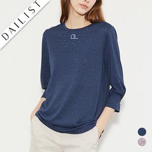 [올리비아로렌][데일리스트]쉬폰배색 7부 티셔츠 MDBAL3M2431