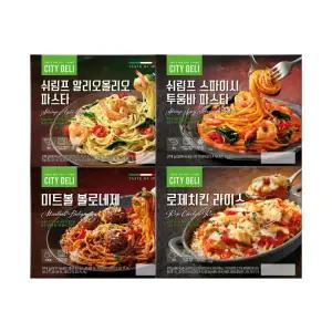 시티델리 앳홈 파스타 4종 4팩 (알리오올리오/투움바/볼로네제/치킨라이스)