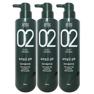 아모스 녹차실감 리바이탈라이징산뜻한 타입 지성 샴푸 500g 3개