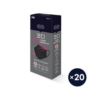[코디]  황사&방역 마스크 블랙 KF94 10입20팩(총 200p, 무료배송)