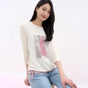 패치워크 라운드넥 7부 티셔츠 LCTSN327_LB