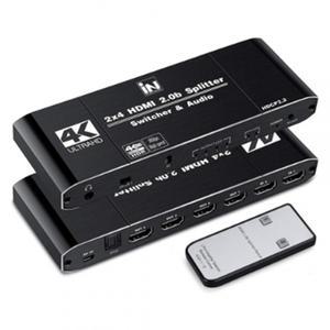 2입력 4모니터 동시출력 분배기 2:4 HDMI2.0 UHD 셀렉터