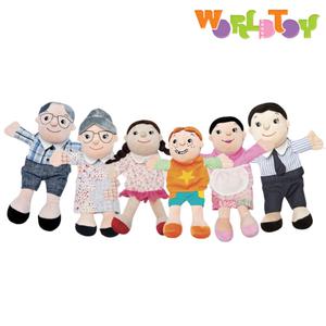 월드토이 가족 6종 손인형 세트 구연 동화 헝겊 인형 극 역할 놀이 교육 발달 어린이 KC인증