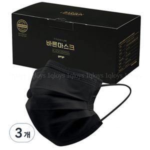고르고 바른 일회용 덴탈 마스크 성인용 50개입 블랙 3개