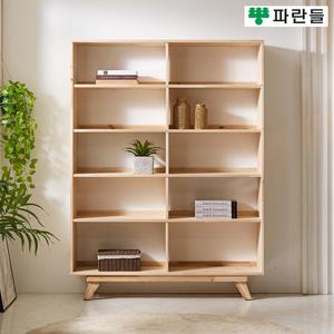 파란들가구 1200 삼나무 2칸 5단책장 원목책장 수납장식장