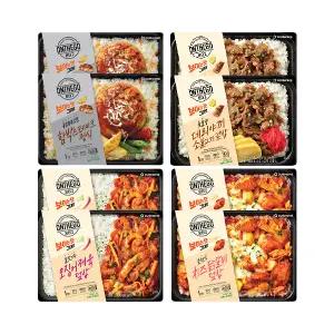 아워홈 온더고 함박스테이크정식 290g+숯불향 데리야끼 소불고기 덮밥 290g+불맛가득 오징어제육 덮밥 290g+춘천식 치즈닭갈비 덮밥 290g 각 2개 (총 8개)
