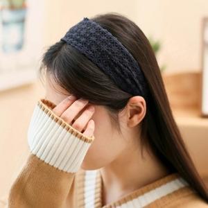 큐슈슈 오리엔 헤어밴드 레이스 머리띠(네이비)