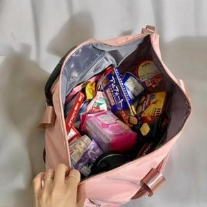 여행용 신발수납 보스턴백 짐가방 핑크