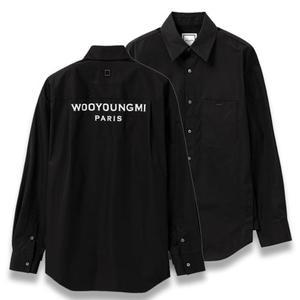 우영미 24SS 블랙 코튼 백로고 셔츠 W251SH07813B