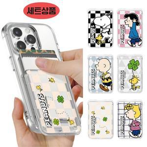 [기타]갤럭시 S25 S24 S23 S22 FE A16 플러스 울트라 맥세이프 케이스 + 정품 스누피 런 카드지갑 세트
