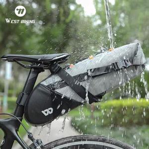 서쪽 자전거 안장 가방 10L 접이식 좌석 도구 파니에 MTB 사이클링 테일 후면