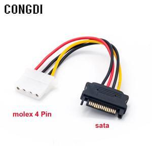 PC 컴퓨터용 SATA 익스텐션 코드, 암수 하드 드라이브 디스크 전원 공급 장치 케이블 어댑터, 4 핀 몰렉스