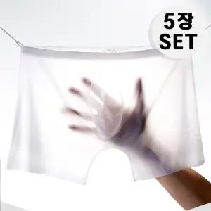 [5개세트] 아이스실크 남성 무봉제 사각팬티 사각드로즈(4color)