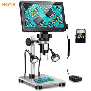 HAYVE 디지털 현미경 전자 HD 카메라 12MP 전화 돋보기 수리 납땜 1200X