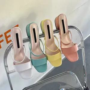 내안의 그대 투스트랩 블럭굽 투웨이 뮬 샌들(5cm)