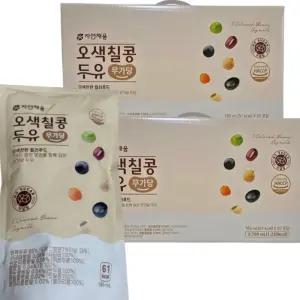 자연채움 오색칠콩 두유 무가당 185ml 40팩 무설탕 저칼로리 병아리콩 검은콩 (1srr)
