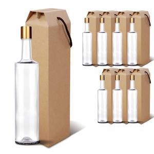 [M-Glass]유리병 골드밀폐 500ml (L형)스크류캡+선물상자 (8세트) 고급형 와인중