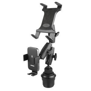 ARKON 무선N오토 로버스트 차량용 컵홀더 태블릿 앤 무선충전 핸드폰 거치대, AWCTR323
