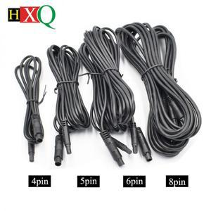 차량용 DVR 카메라 연장 케이블 HD 모니터 차량 후방 보기 백업 와이어 수-암 커넥터 코드 4 핀 5 6