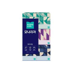 모나리자 천연펄프 미용티슈 각티슈 100매 6입 X 1팩(총6개)