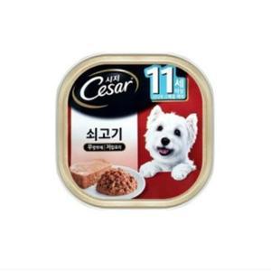 한국마즈 시저 11세이상 쇠고기 100G 12개 강아지 통조림 캔 간식