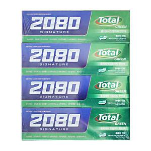 애경 2080 시그니처 토탈 그린 치약 후레쉬 민트 125g 4입 1개 양치