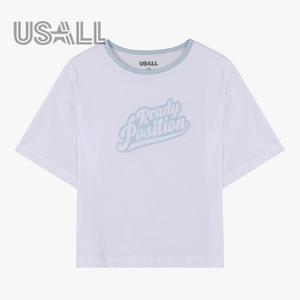 유솔 ULRA24453  여름 크롭 그래픽 티셔츠 _애플아울렛