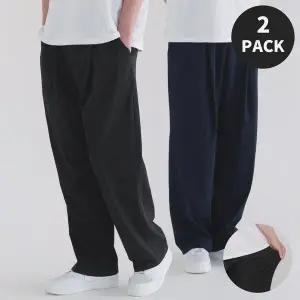 [2 PACK] 쿨 스판 원 턱 와이드 트레이닝 팬츠 (2color)
