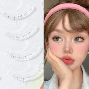 인조 속눈썹 부분 연장모 Menglu 다크 브라운 언더 속눈썹, 작은 불꽃 아래 W-41 자연스러운 짧은 스타일,