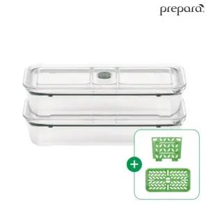 프리파라 브루클린 트라이탄 밀폐용기 파통 7호(1500ml)x2개+띄우개/나누개